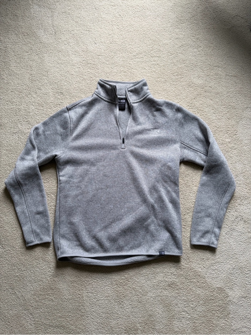 Men's Light Gray Half-Zip Fleece Pullover